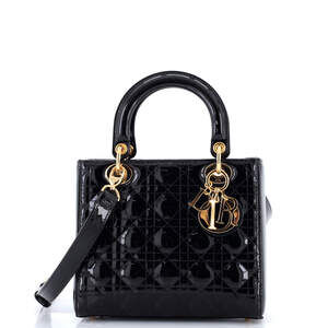 Christian Dior Medium Lady Dior Bag Cannage Quilt Patent